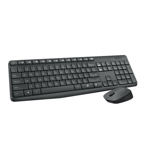 Logitech MK235 Wireless Keyboard and Mouse Combo for Windows, USB Receiver, 15 FN Keys, Long Battery Life, Compatible with PC, Laptop